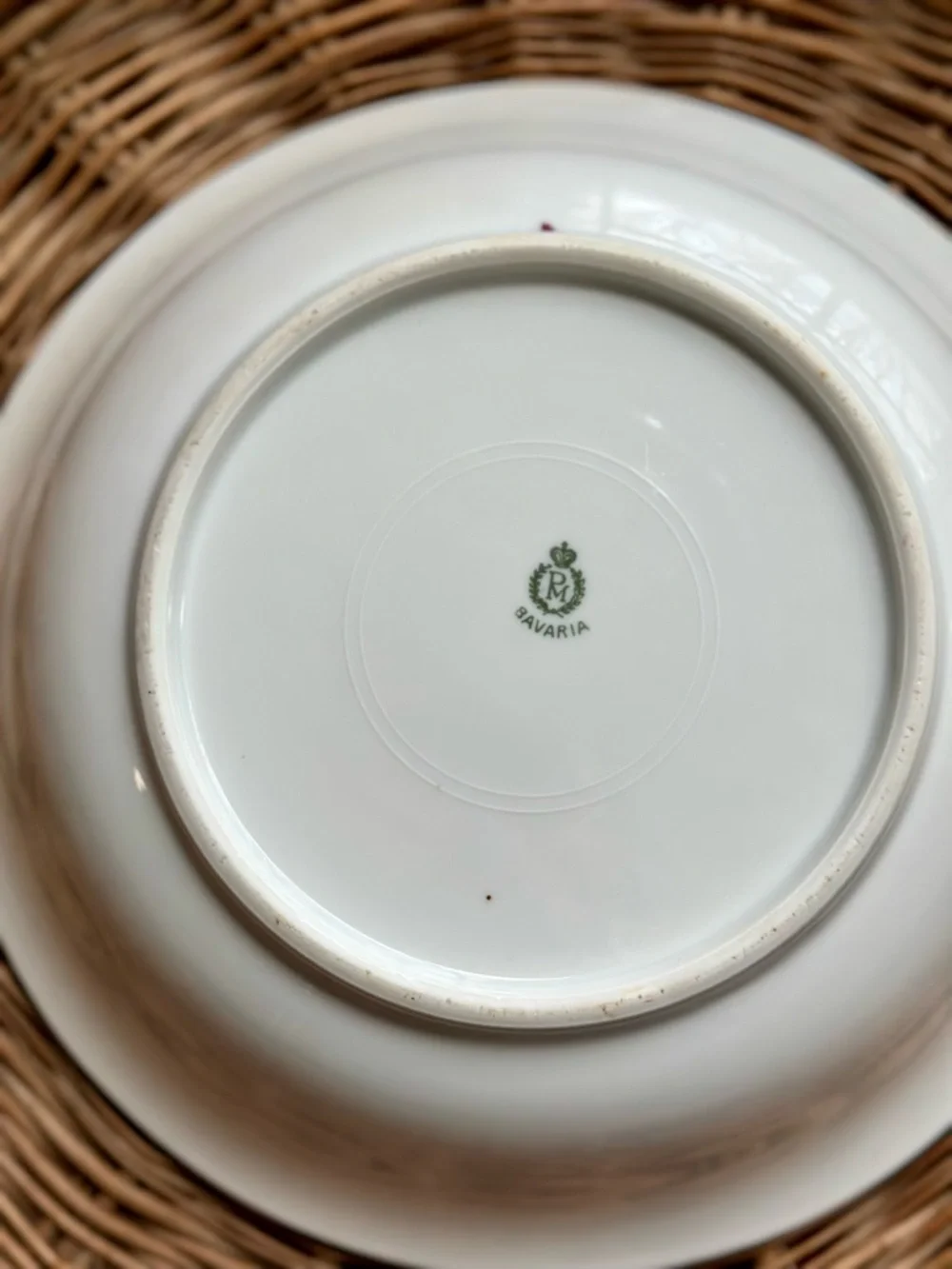 Vintage PM Bavaria Floral Porcelain Bowl with Lavender Yellow and Mint Accents